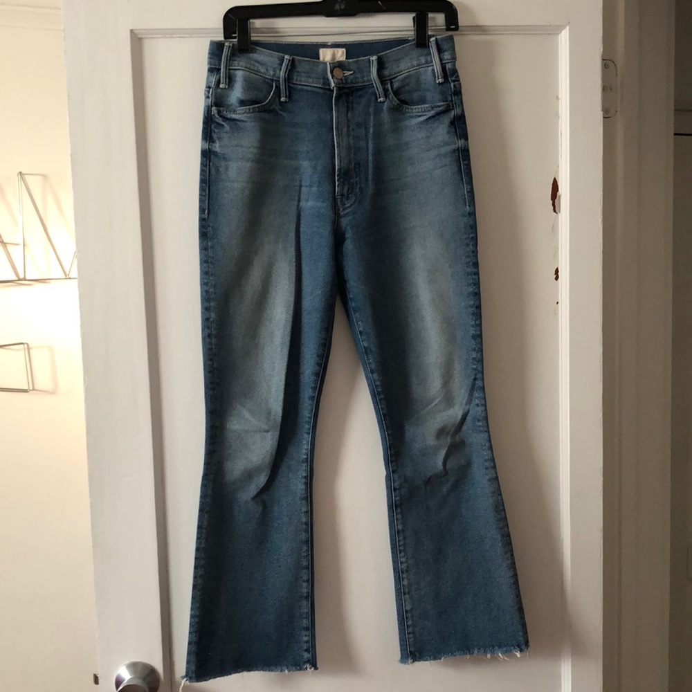 Mother ankle fray jean